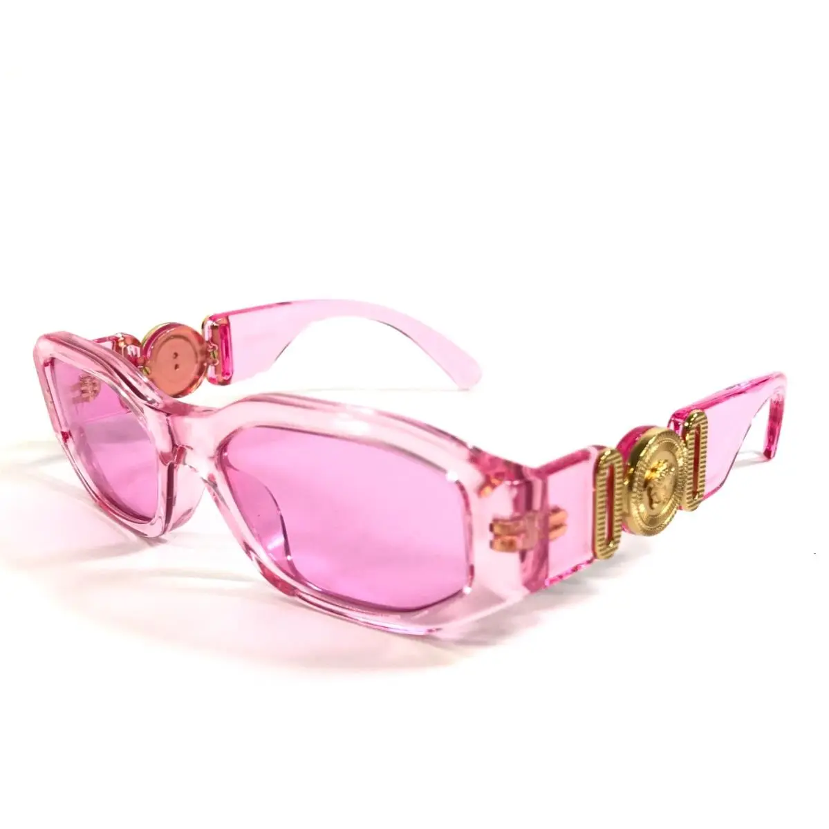 Kids Sunglasses VK4429U 5370/5 Transparent Pink Fushcia with Pink Lenses by Versace