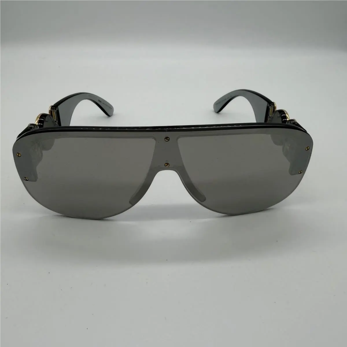Versace Medusa Shield Sunglasses Mod 4391 311/6G Grey Silver Mirror