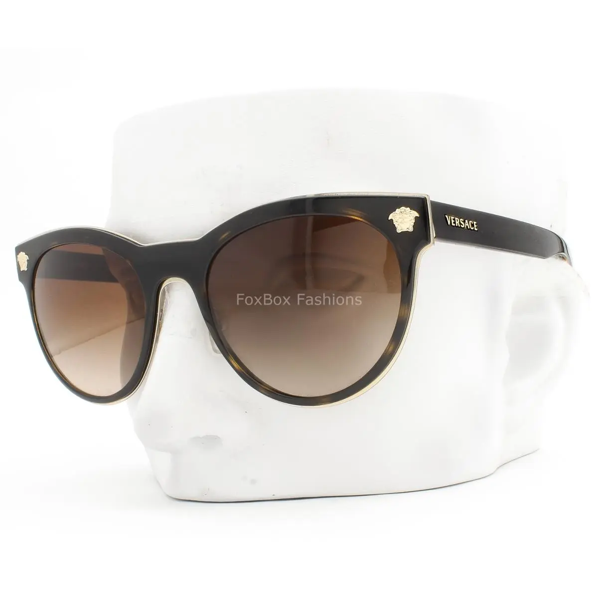 Sunglasses Brown Havana on Pale Gold VE 2198 1252/13 with Case by Versace