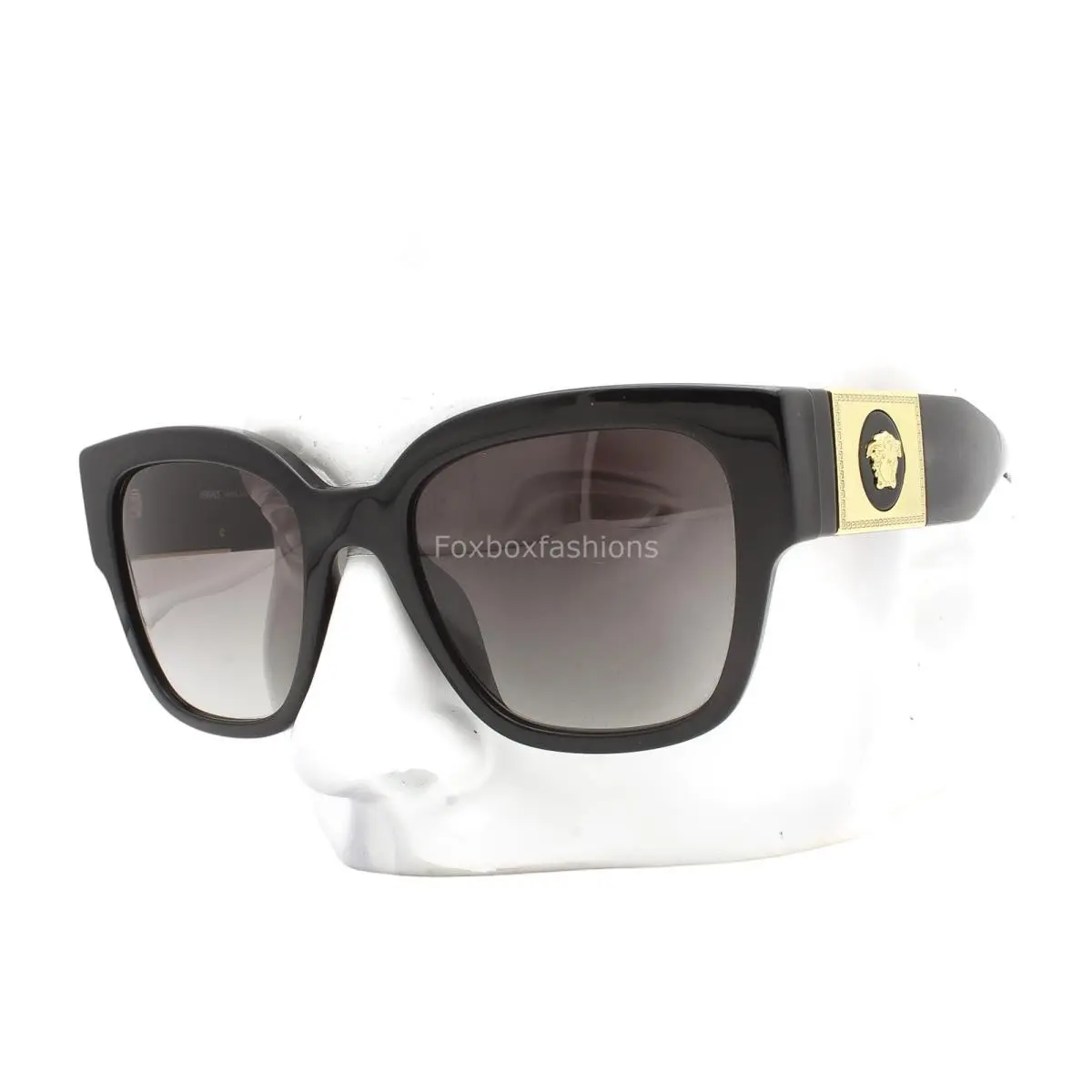 Sunglasses VE 4437-U GB1/11 Polished Black Gold Medusa Logo with Case by Versace