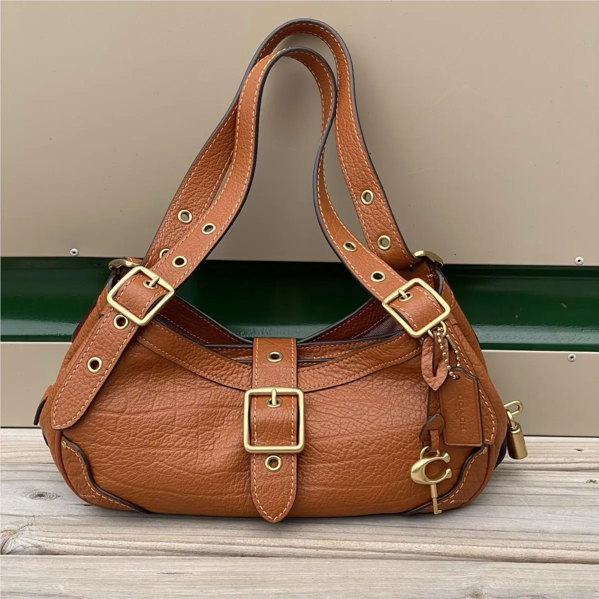 Drifter Shoulder Bag 31 CFM45 Amber Brown Pebble Leather by Coach