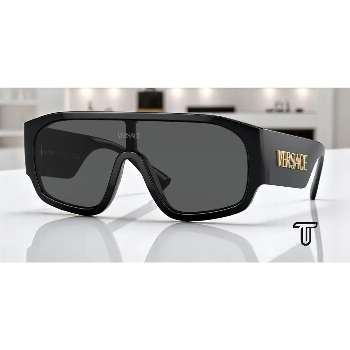 VE4439 GB1 87 Black Dark Grey 33 mm Women`s Sunglasses by Versace