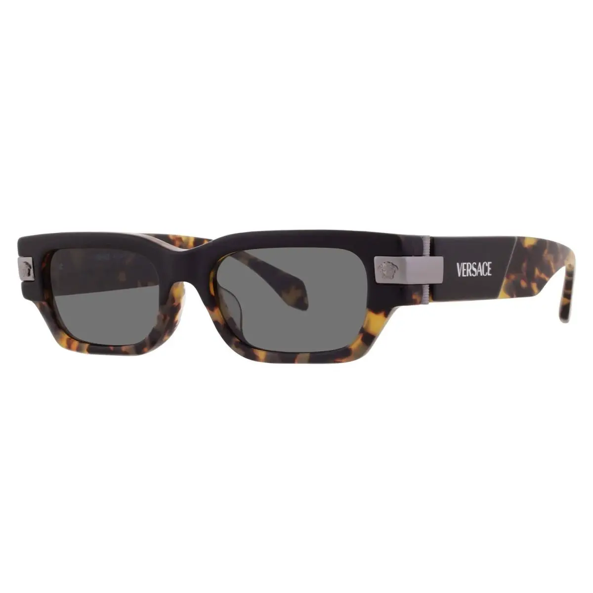 Versace Dark Grey Rectangular Men`s Sunglasses VE4465F 545687 53 VE4465F 545687