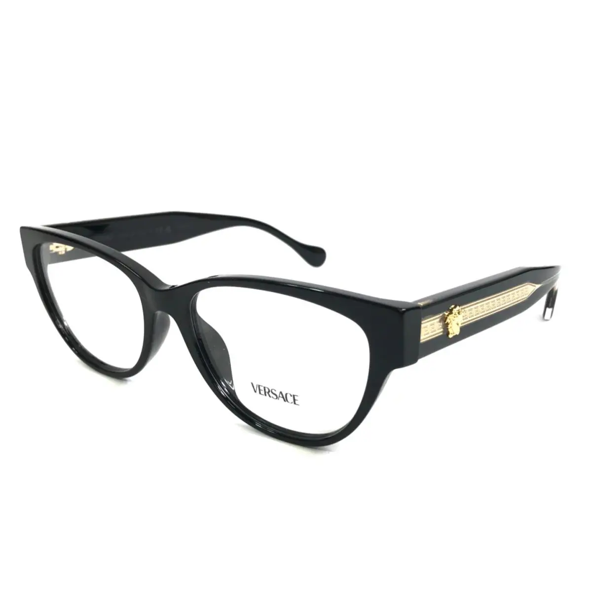 Versace Eyeglasses Frames Mod. 3389-U GB1 Black Gold Cat Eye Full Rim 54-18-145