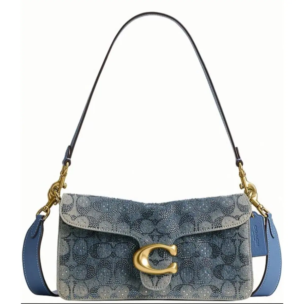 Crystal Signature Denim Tabby Shoulder Bag 26 Leather CEN85 Crossbody by Coach