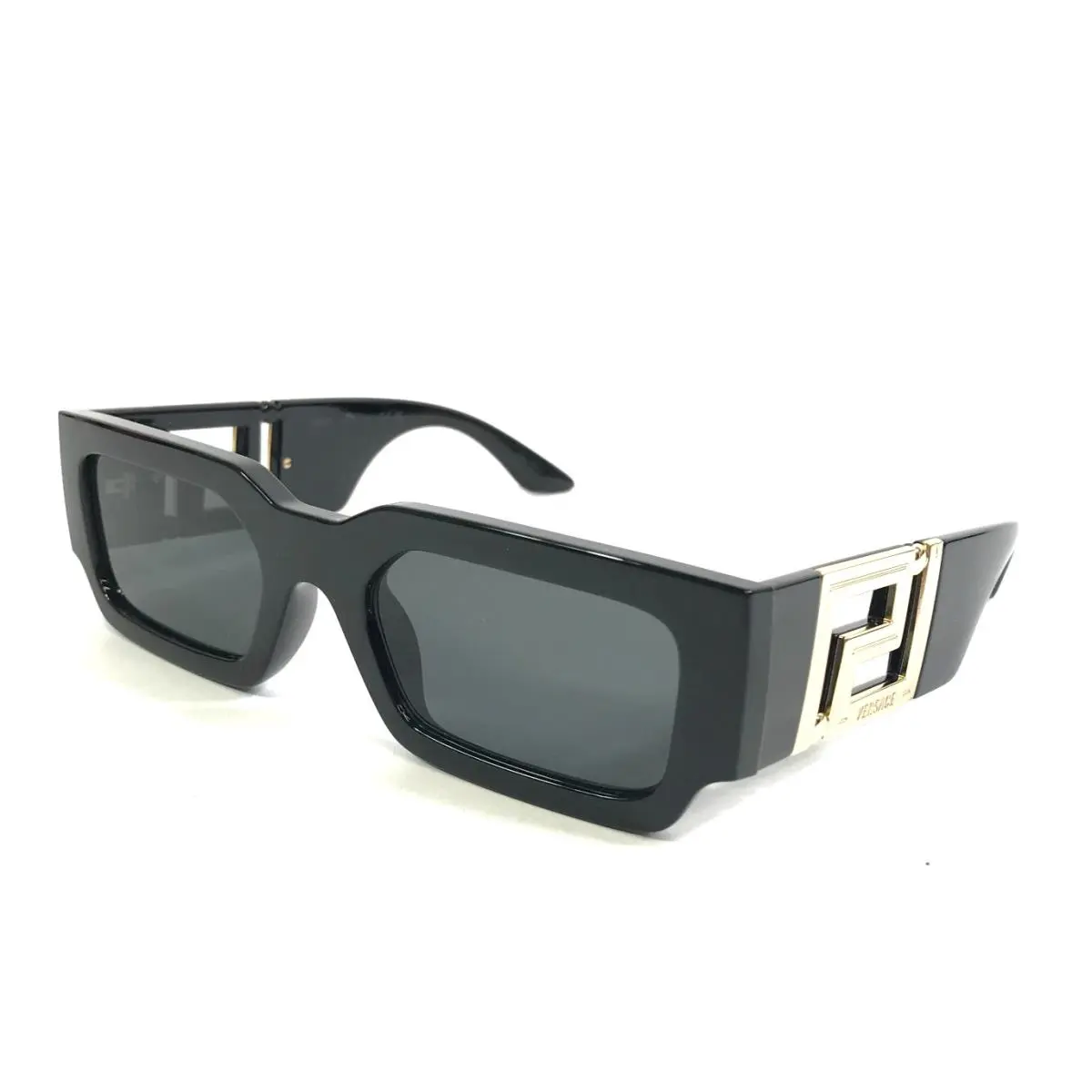 Versace Sunglasses MOD.4506-U GB1/87 Polished Black Gold Frames with Gray Lenses
