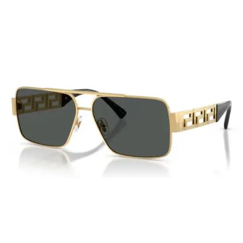 Versace 0VE2290 100287 Gold/black/dark Grey Rectangle Men`s Sunglasses