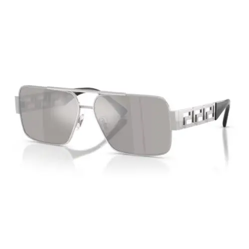 Versace 0VE2290 10016G Silver/black/light Grey Mirror Silver 80 Men`s Sunglasses