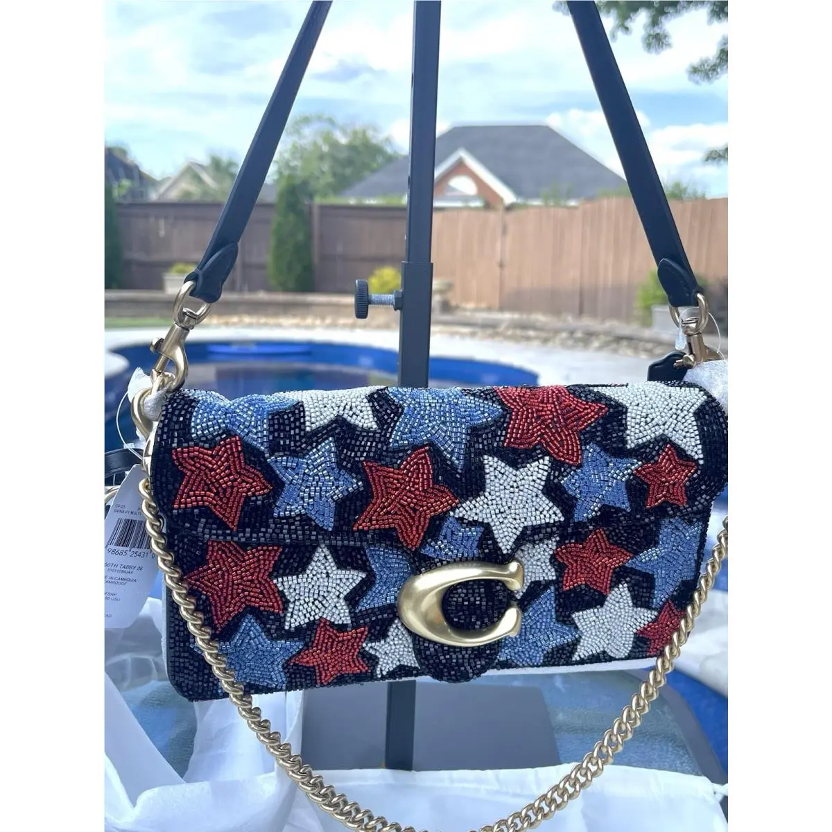 Tabby 26 250TH Americana Red White Blue Beaded Stars Ltd Edition by Coach