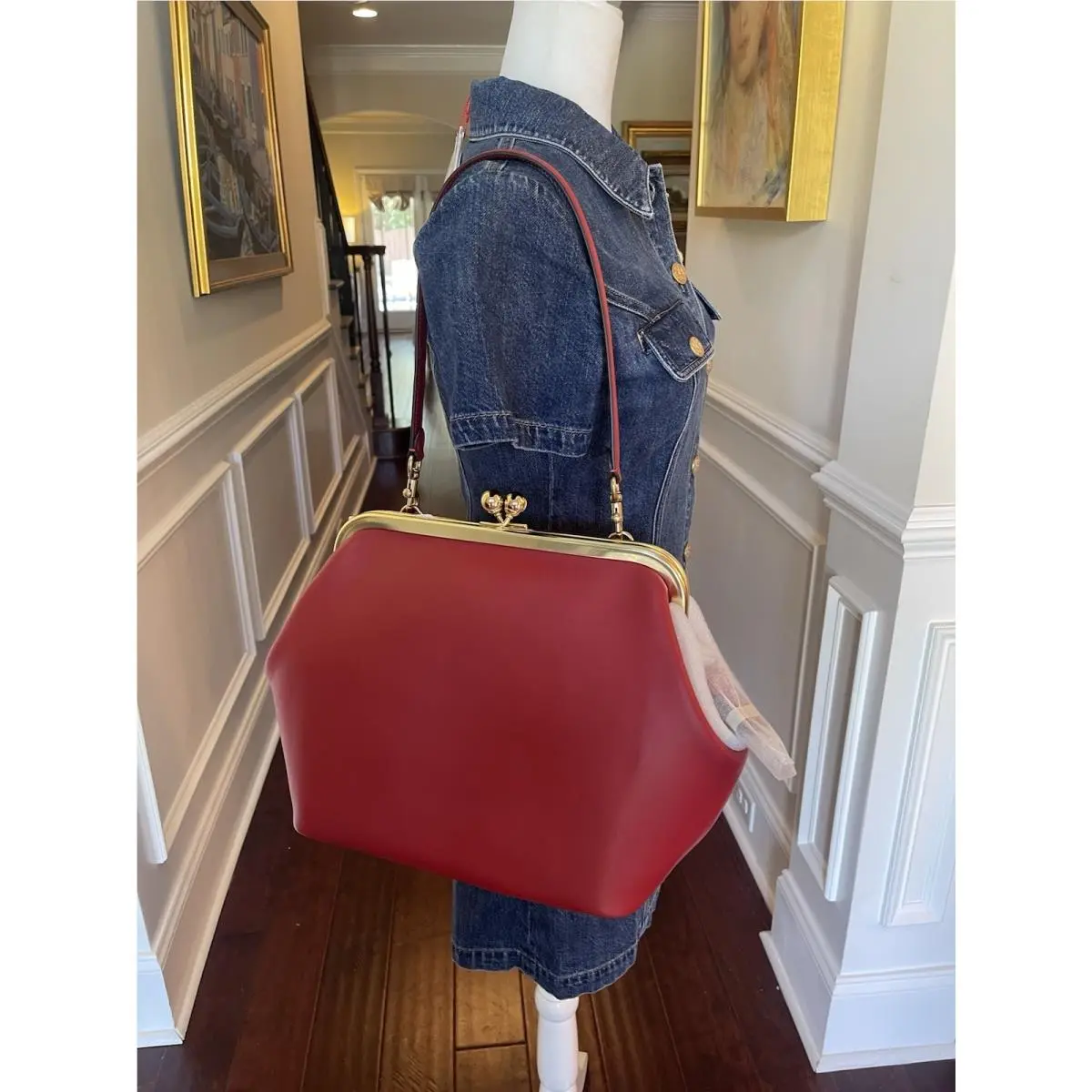 Stunning Kisslock 27 Frame Bag In Poppy Red Gift Boxed by Coach