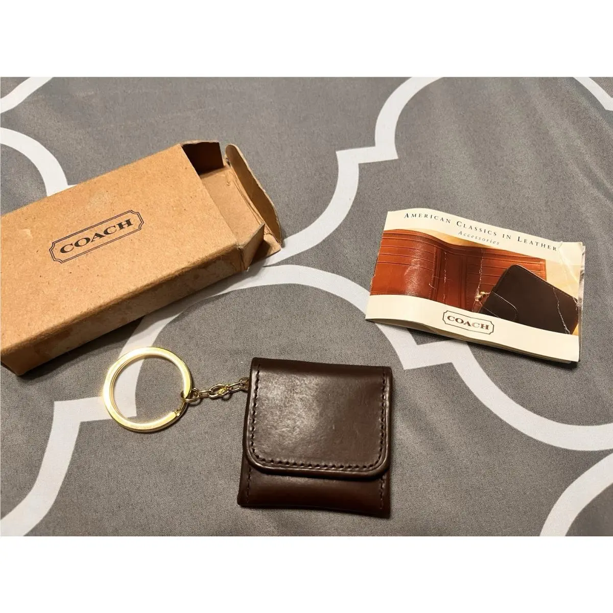 Vintage  Calf Leather Photo Frame Keychain Usa Rare Deadstock by Coach