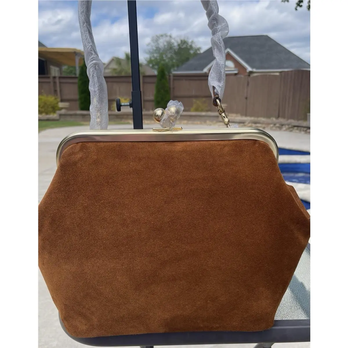 Suede Kisslock Frame 27 Bag Medium Size Lovely Shade Gift Boxed by Coach