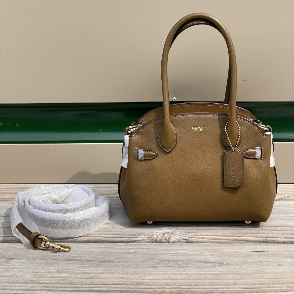 Soft Empire Carryall 21 CDT65 Muted Olive Leather 2-Way Bag by Coach