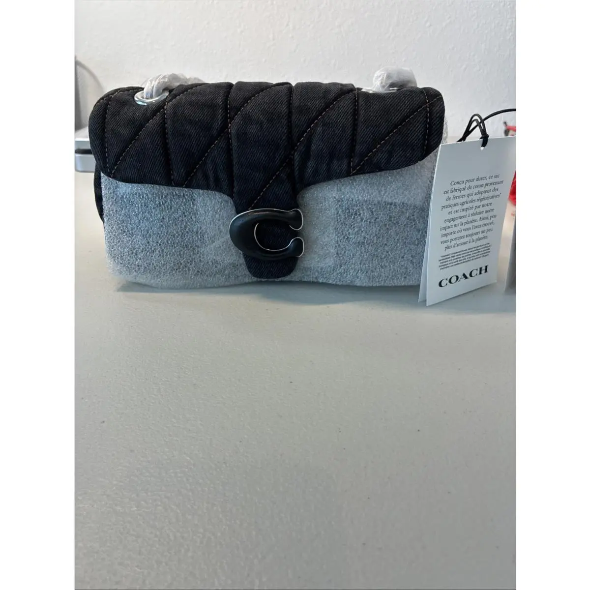 Black on Black  Tabby 20 Quilted Denim Lh/black Shoulder Bag CR701 by Coach