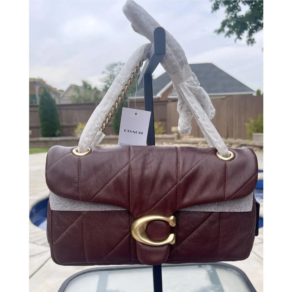Soft Maple Quilted Goat Leather Tabby 26 SB Brass Hardware by Coach