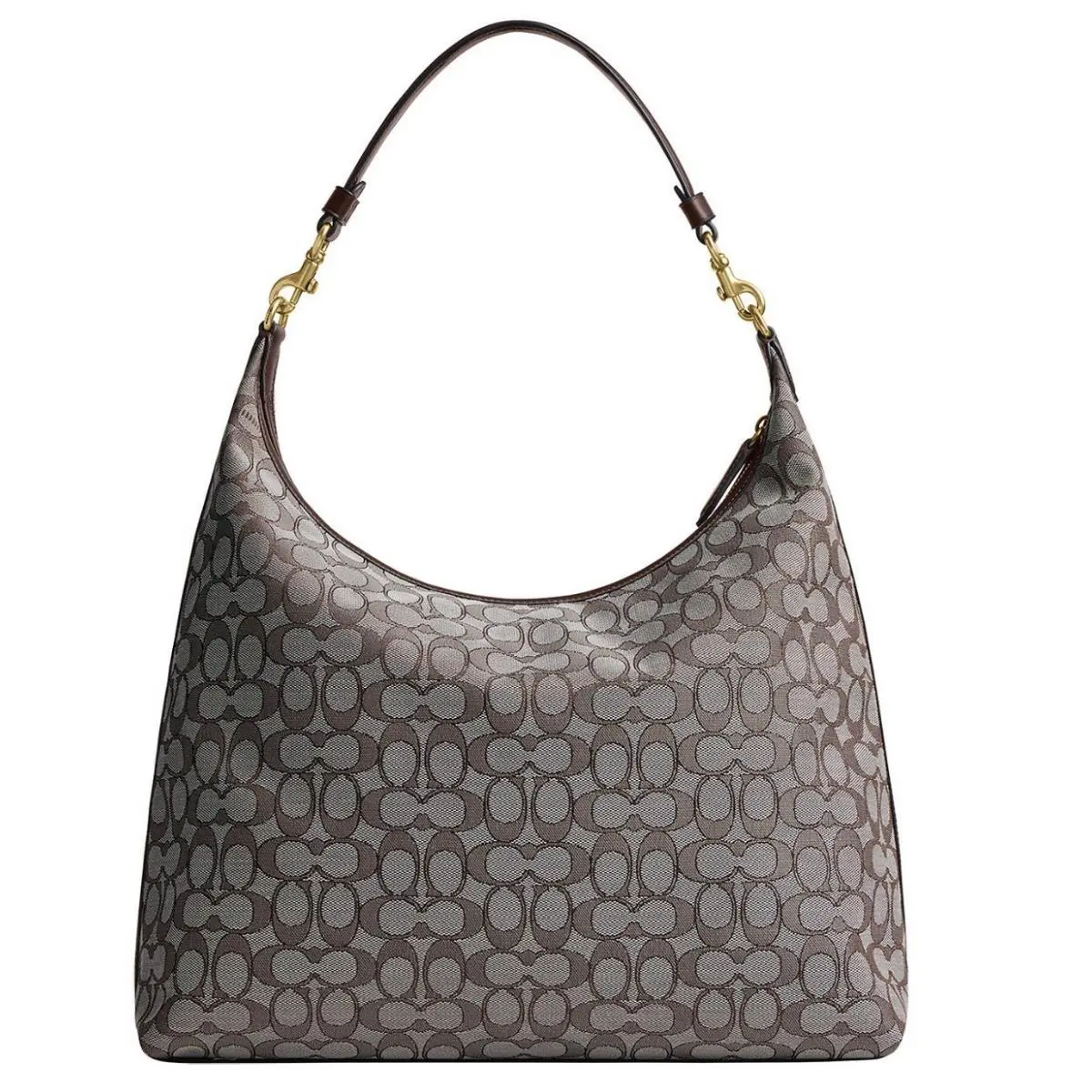 Juliet Large Signature Jacquard Shoulder Bag 38 in Oak Maple by Coach
