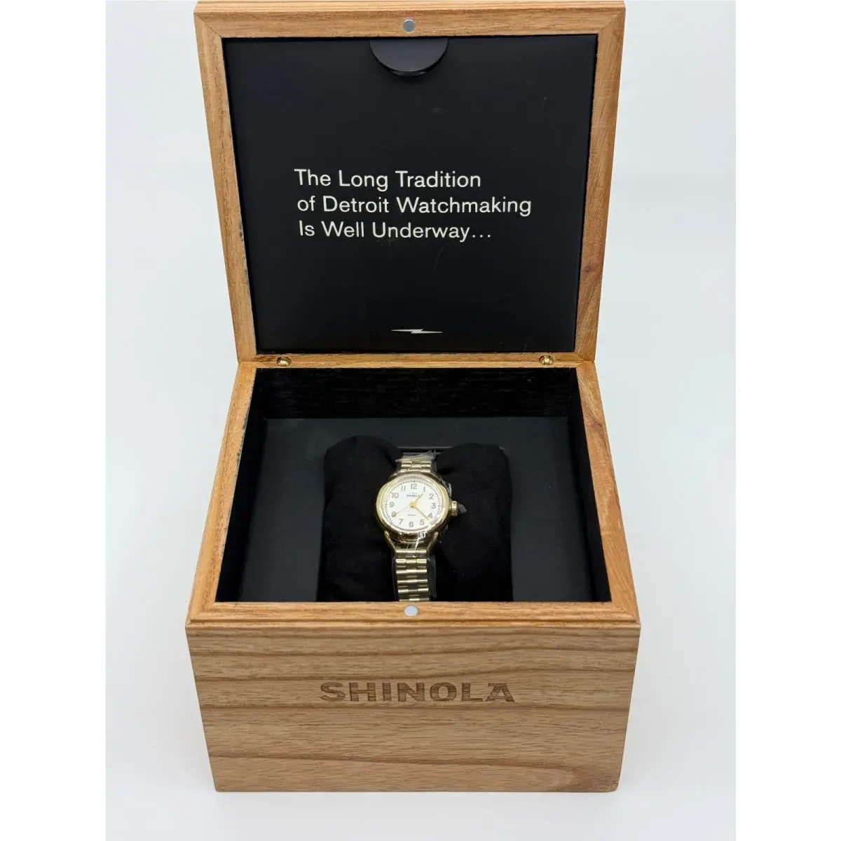 Runabout 25mm White Dial Gold Stainless Steel Watch S0120282830 by Shinola