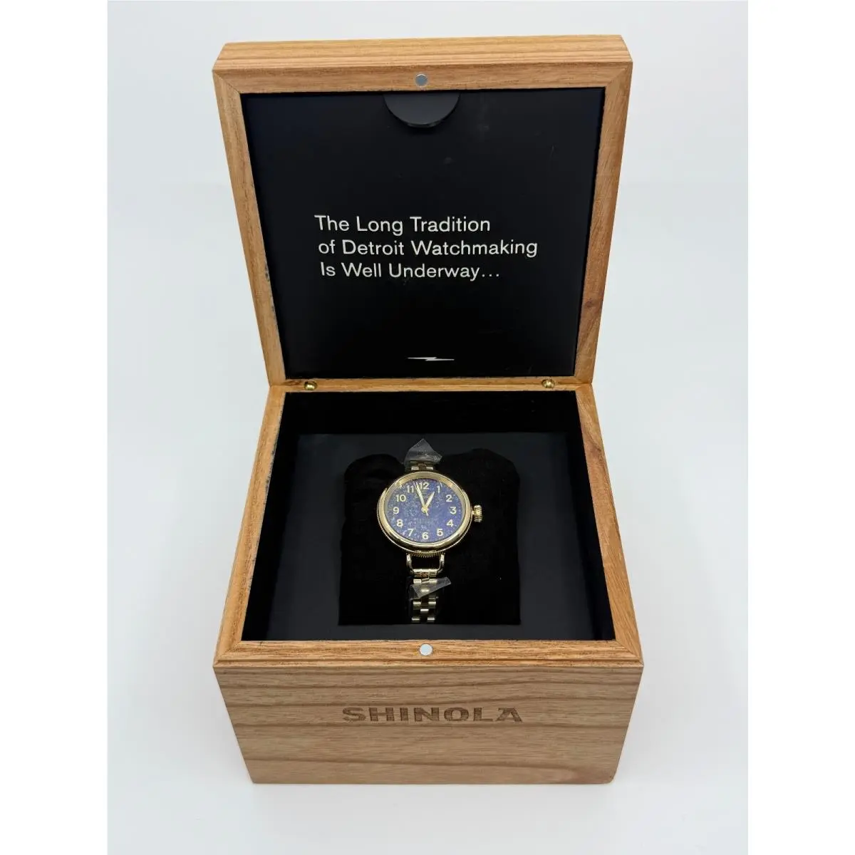 Birdy 34mm Lapis Lazuli Dial Gold Bracelet Watch S0120315242 by Shinola