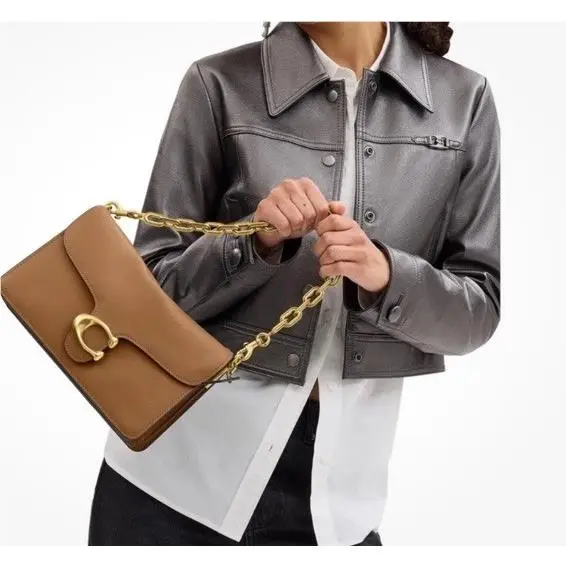 Chain Tabby Honey Brown Leather with Brass Hardware Shoulder Bag CY919 by Coach