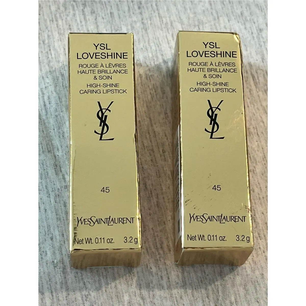 2 Yves Saint Laurent Loveshine 45 Coral Crush High Shine Lipsticks Ysl