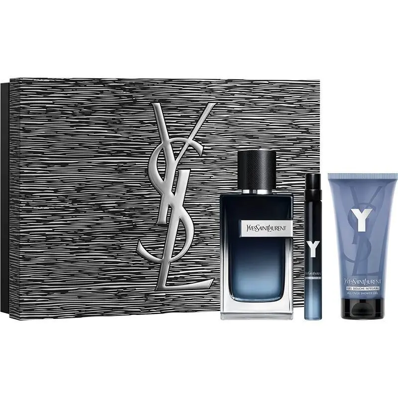 Y by Yves Saint Laurent 3pc Set For Men 3.3oz Edp 0.33oz Mini 1.6oz Shower Gel