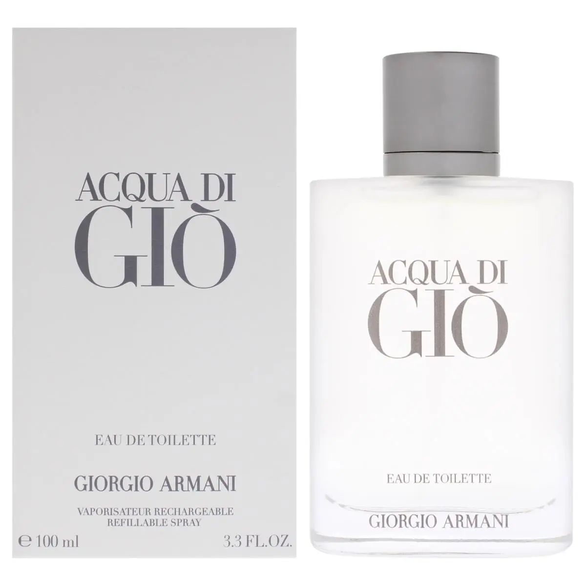 Acqua Di Gio by Giorgio Armani 3.4 oz Edt Spray For Men Refillable