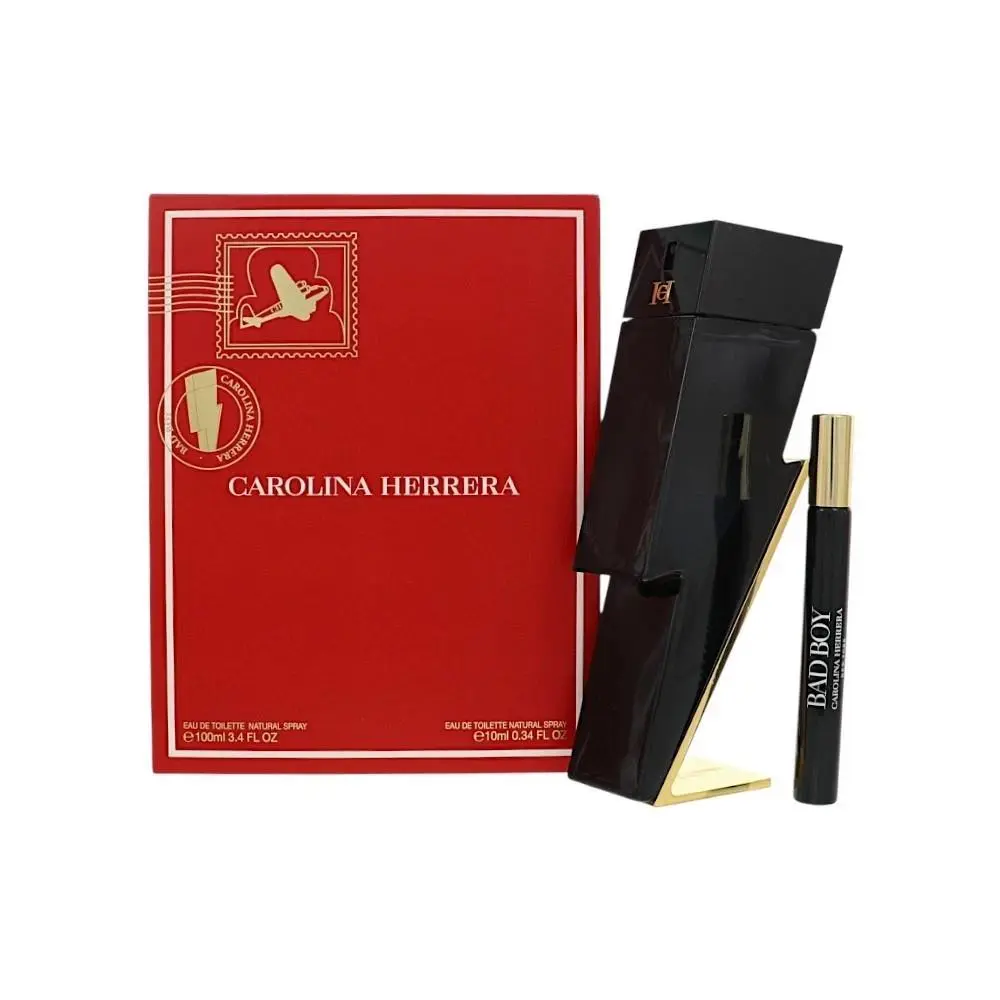 Carolina Herrera Bad Boy 2-Piece 3.4 Oz Eau De Toilette Spray + 0.34 Oz Edt Spra