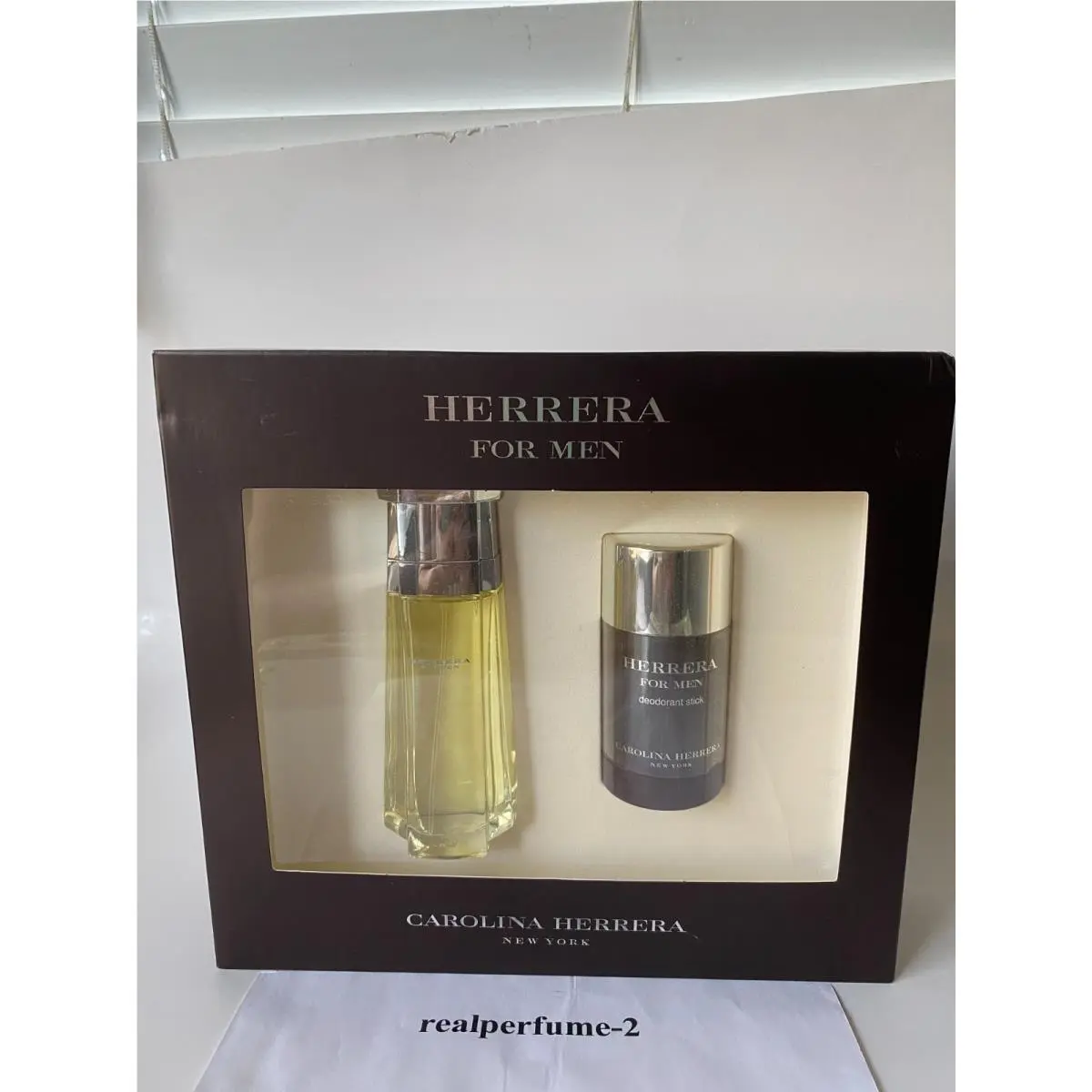 Herrera  Set Men 3.4oz Edt Spray + 2.1oz Deo Stick. Real by Carolina Herrera