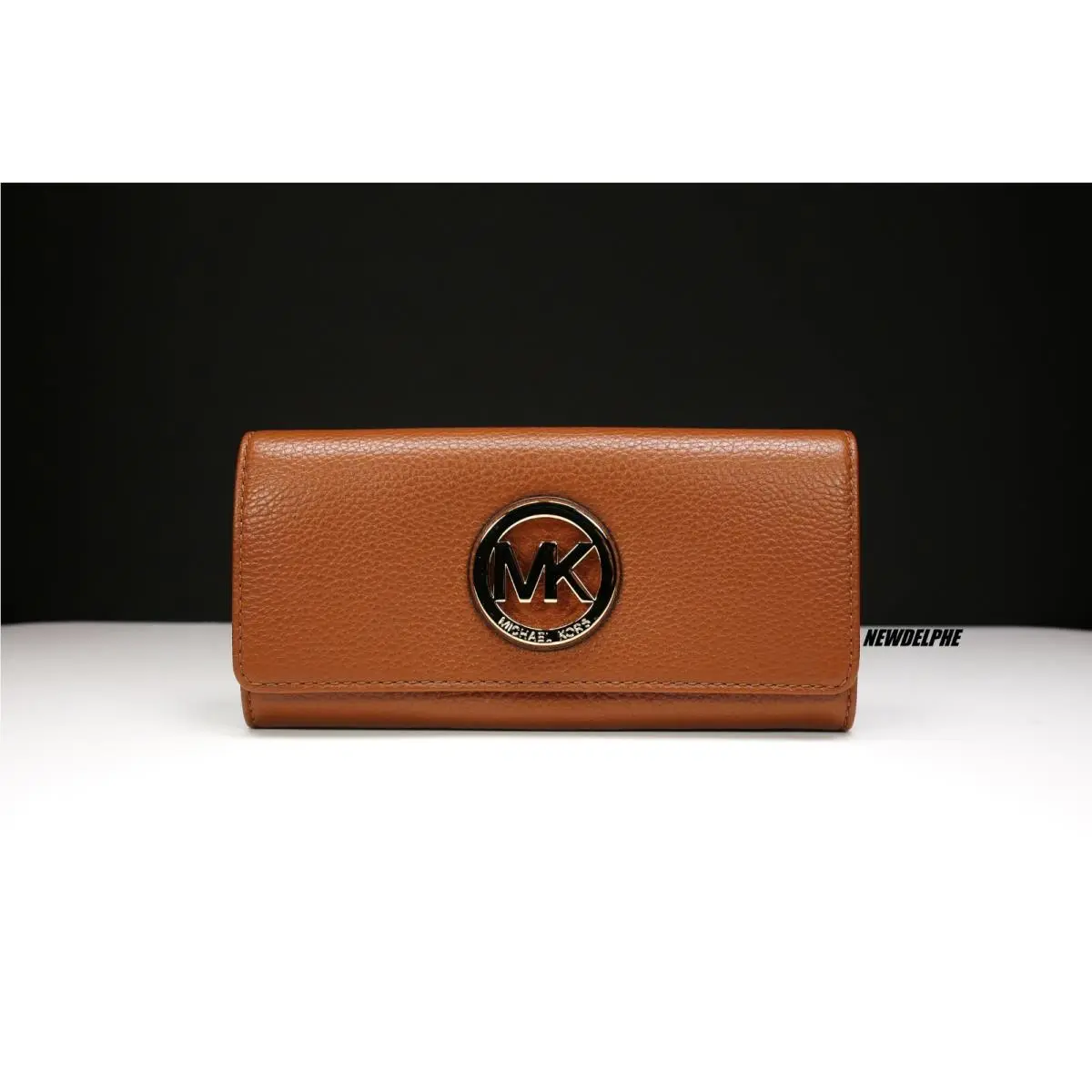 W MK Logo Fulton Long Wallet Purse / Gift Box Bag Brown Leather by Michael Kors
