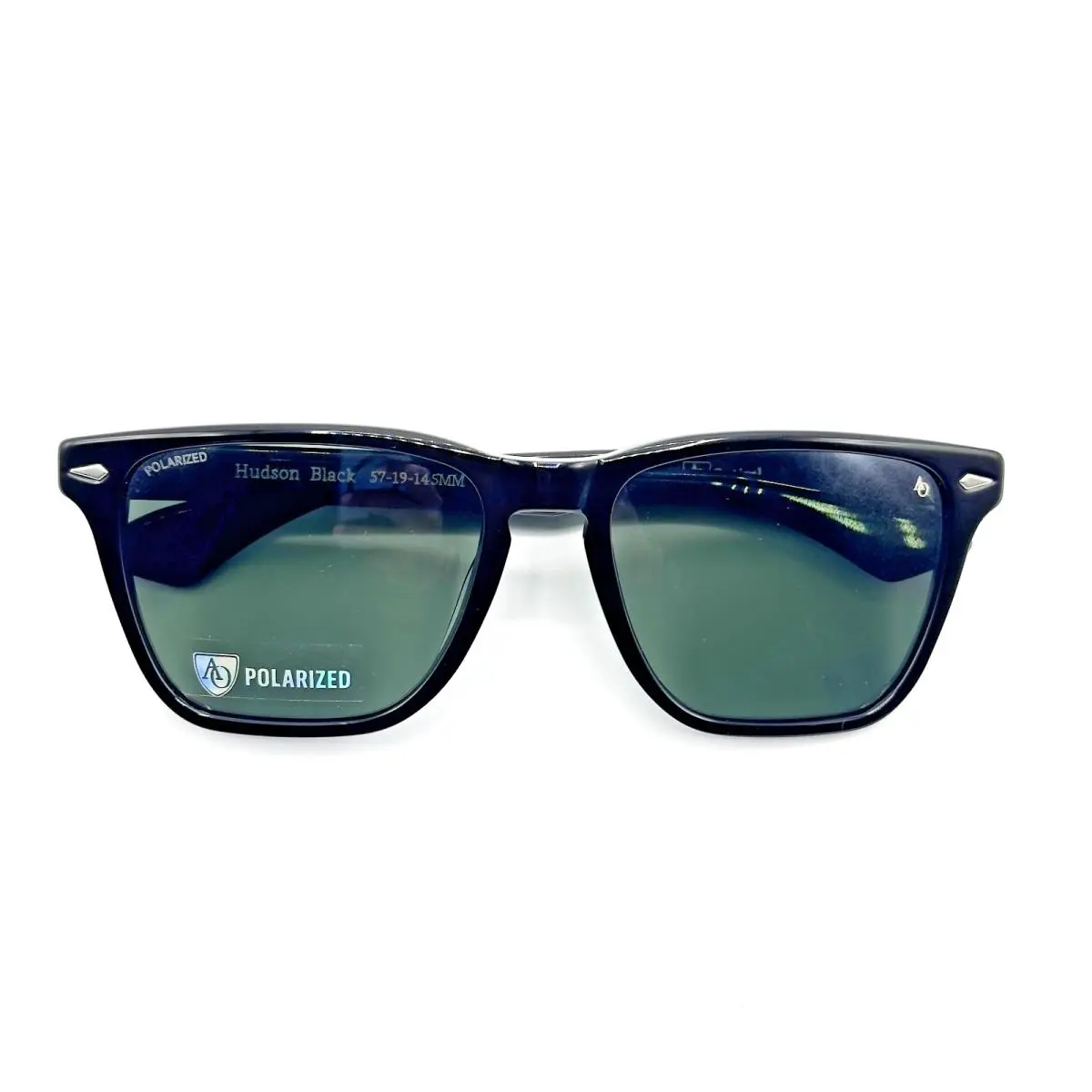 Hudson Sunglasses Black Frame Polarized Green Lens 57-19-145 by American Optical
