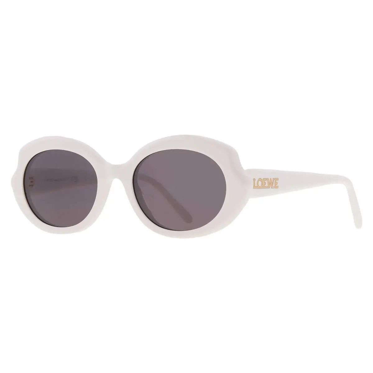Loewe Smoke Oval Ladies Sunglasses LW40147I 25A 54 LW40147I 25A 54 - Beige, Frame: Beige, Lens: Grey