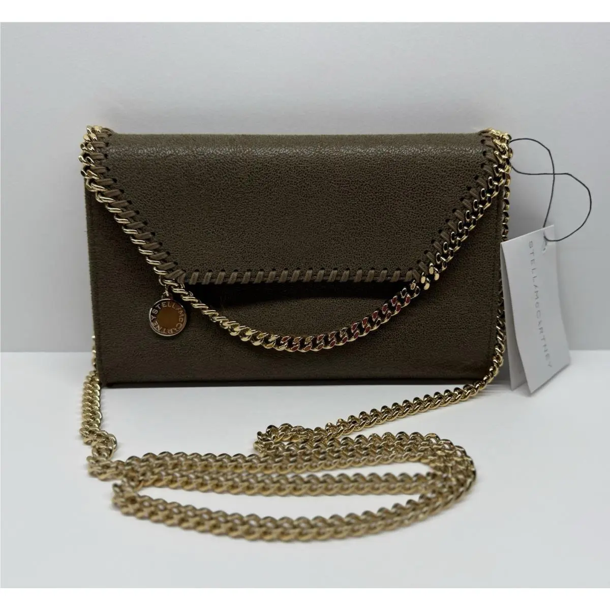 Stella Mccartney Mini Falabella Shaggy Crossbody Green Olive Gold Cha by Stella McCartney