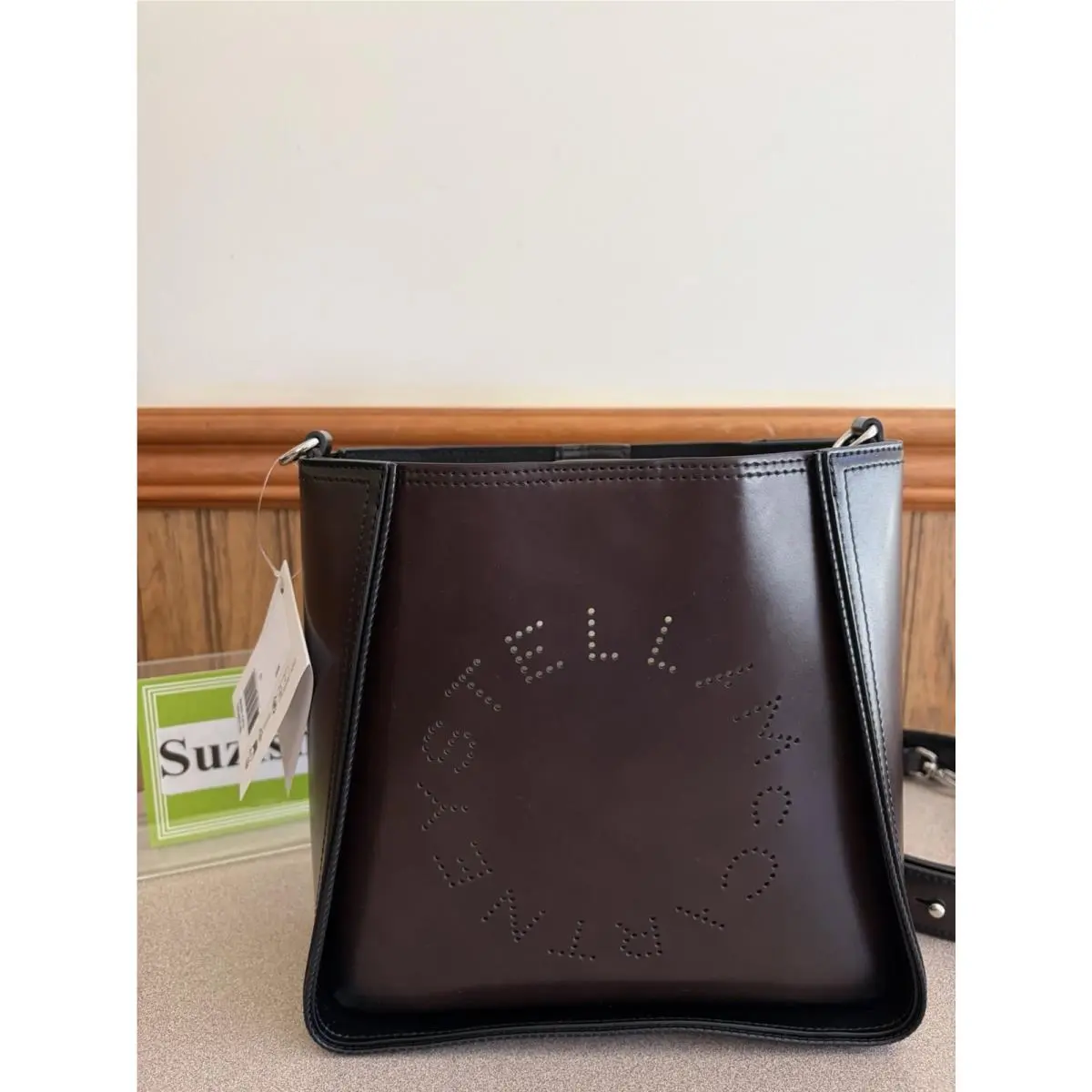 Stella Mccartney Logo Crossbody Bag Black Brown by Stella McCartney
