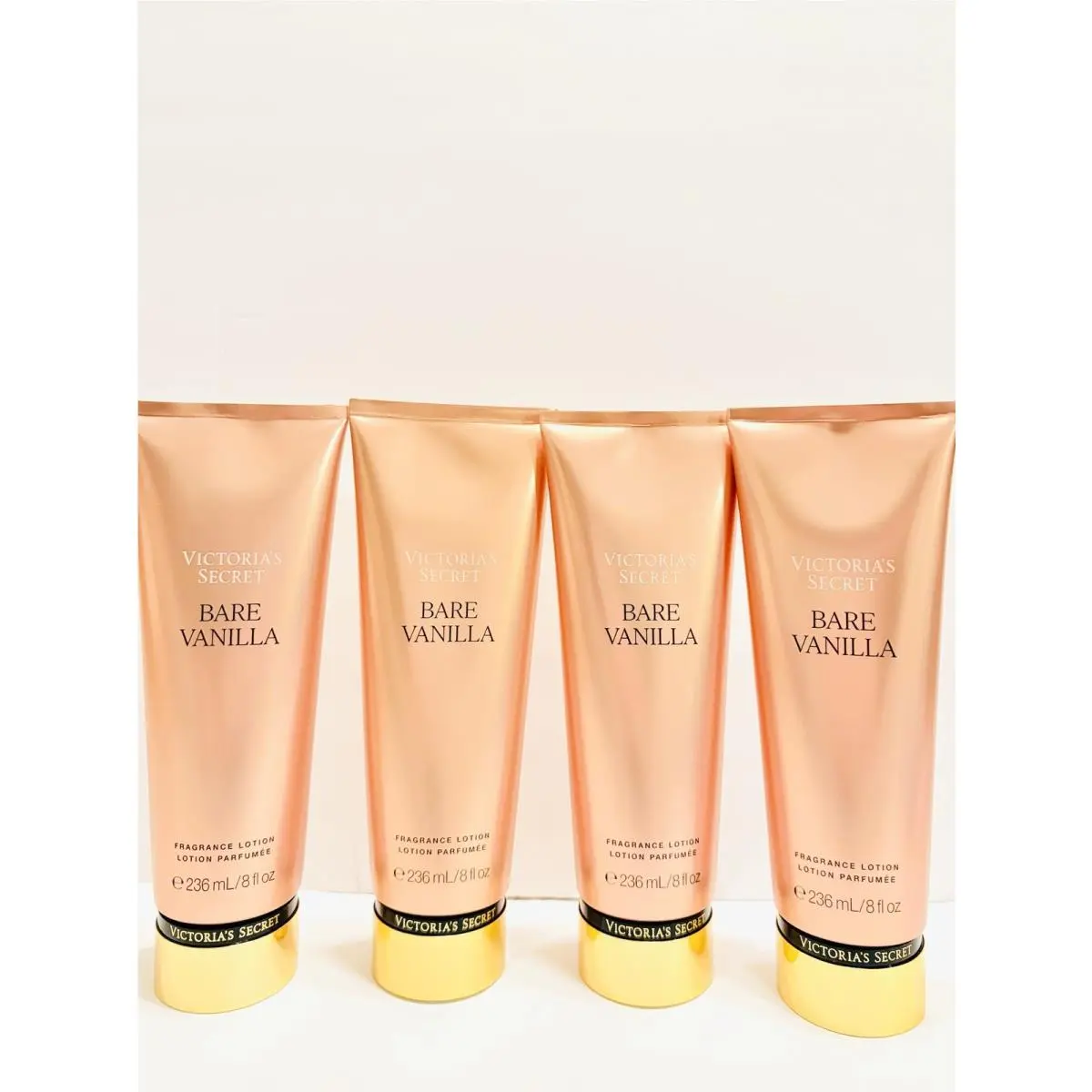 Victoria’s Secret Bare Vanilla Fragrance Lotion Pack of 4 8 fl oz