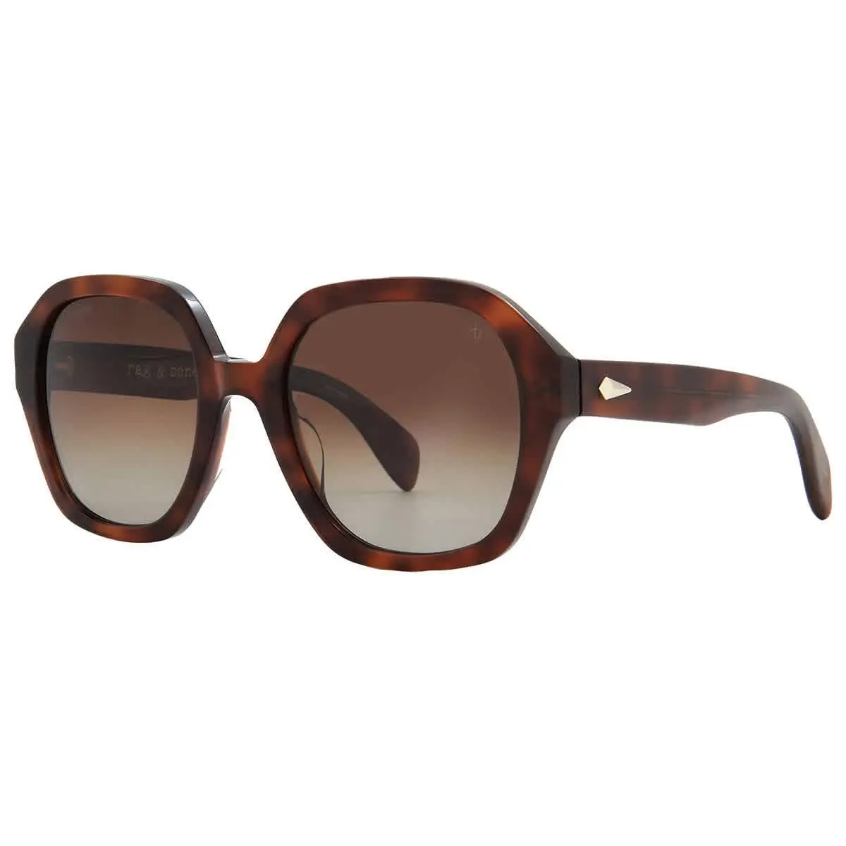 Rag and Bone Brown Gradient Square Ladies Sunglasses RNB1063/S 0086/LA 53 - Brown, Frame: Brown, Lens: Brown
