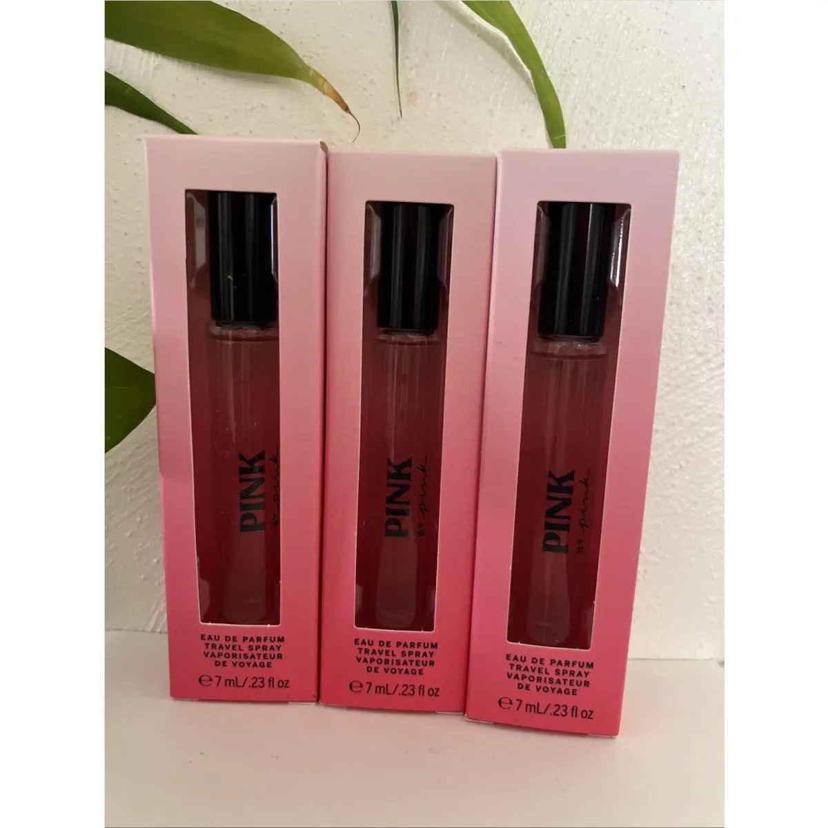 3X Victoria`s Secret Pink by Pink Eau de Parfum Travel Spray 0.23oz 7ml by Victoria's Secret