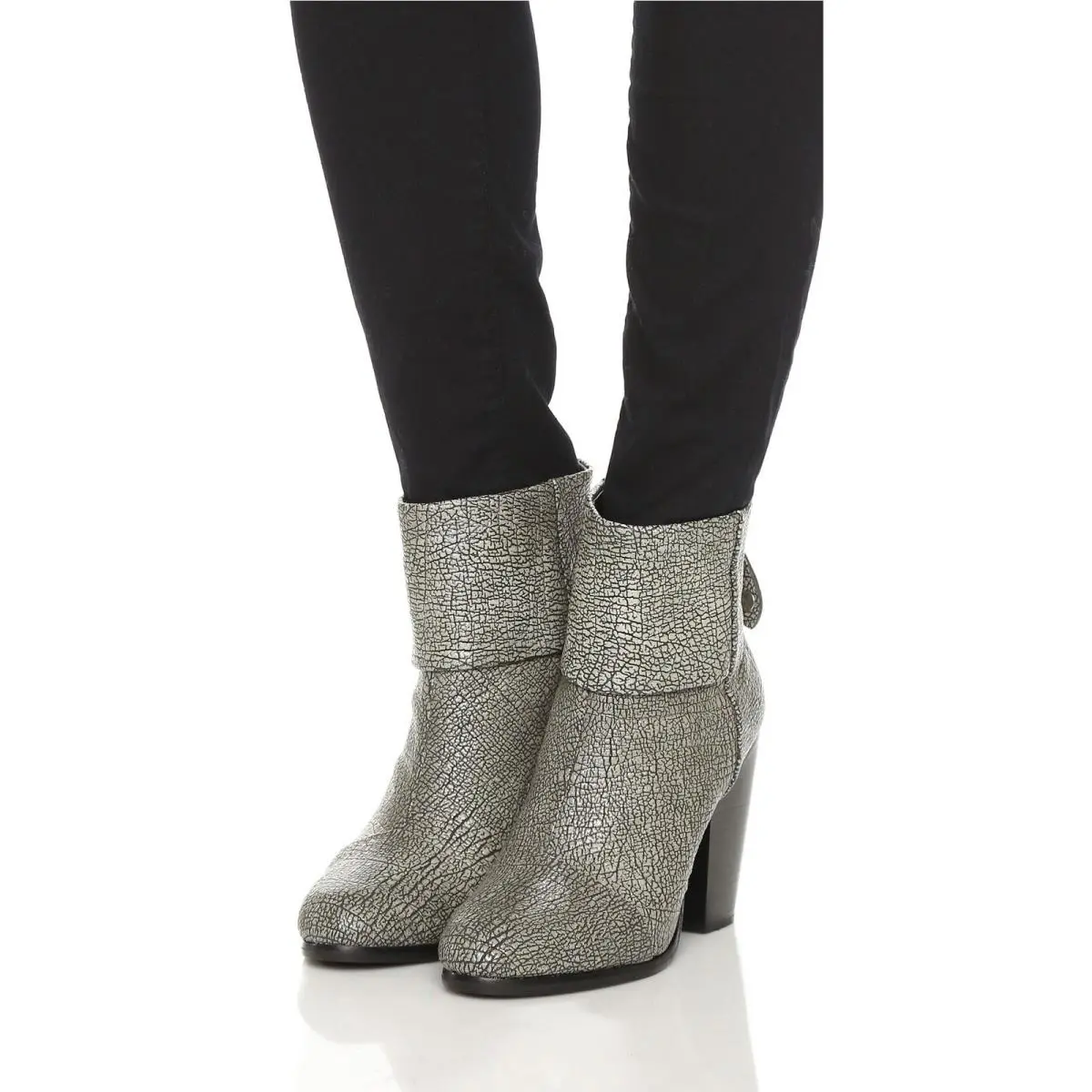 Rag Bone Bury Classic Cap Toe High Heel Ankle Boots SZ 35 Crackled by Rag & Bone