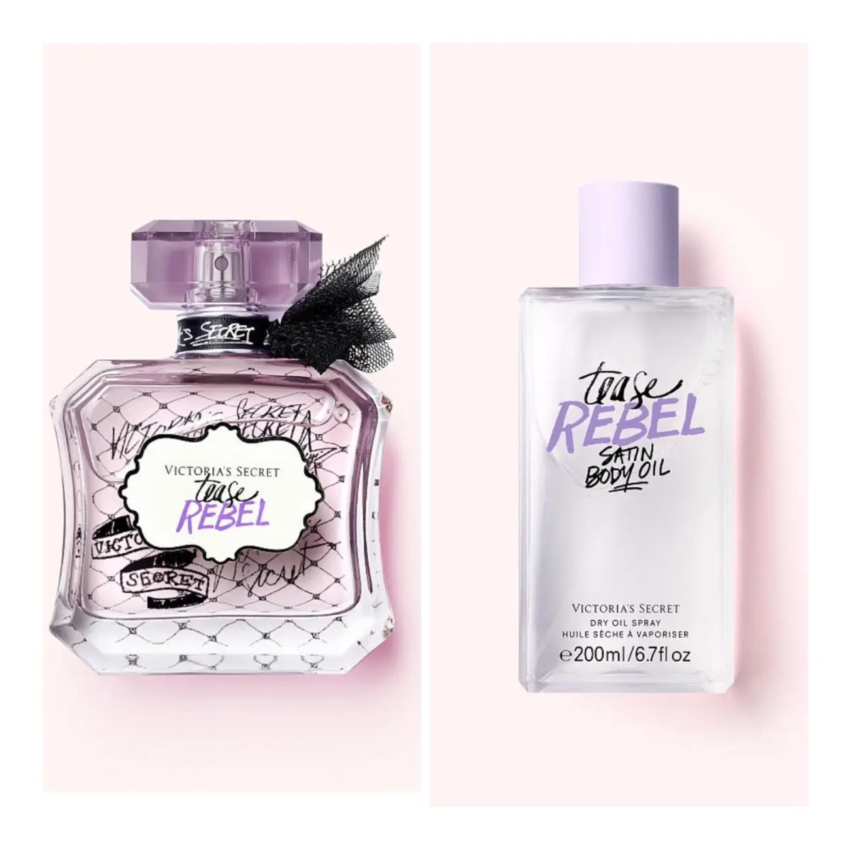 Victoria`s Secret Tease Rebel Eau de Parfum 1.7 Fl.oz. and Dry Oil Body Spray by Victoria's Secret