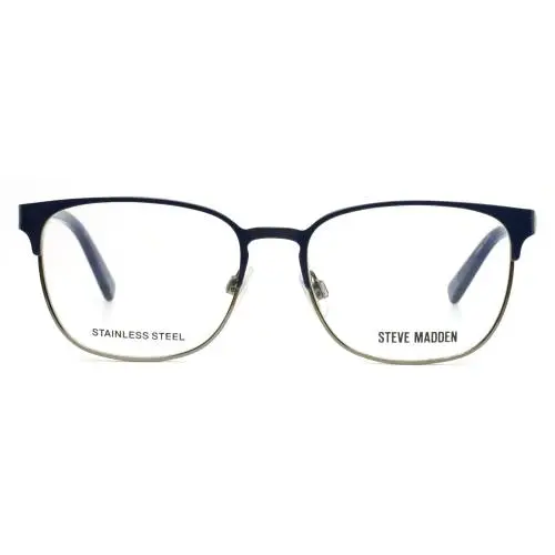 Steve Madden Helseen Blue Unisex Square Eyeglasses Frames 52-16-145 Full Rim