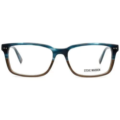 Steve Madden Troopah Blue Horn Fade Unisex Rectangle Eyeglasses 56-17-145