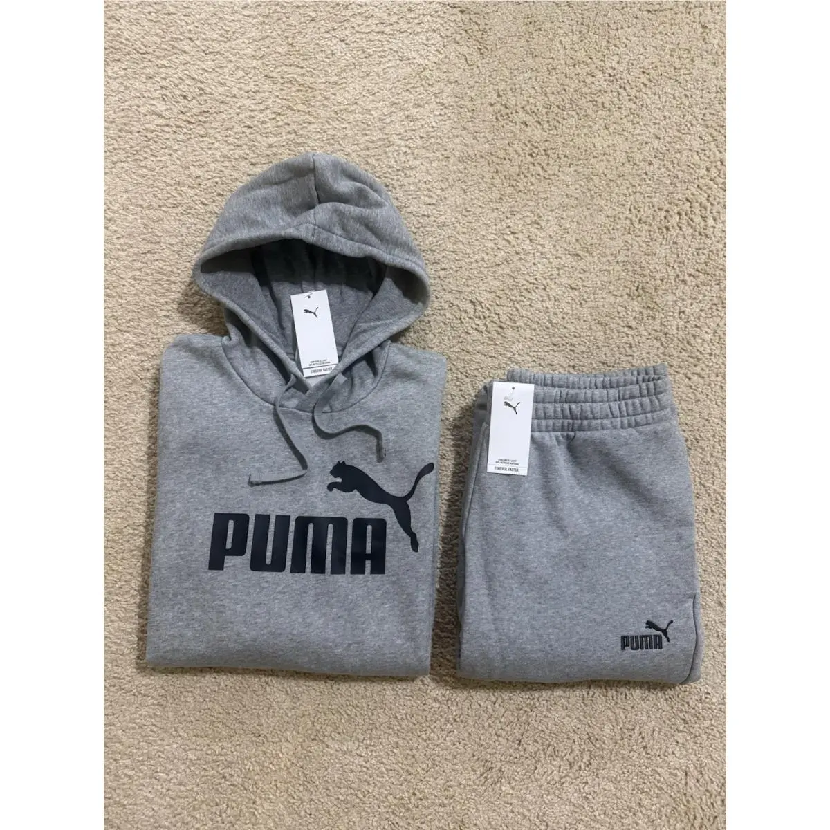 Tracksuit Mens Gray 2 Piece Set Sweatsuit Hoodie Pants Size L by Puma