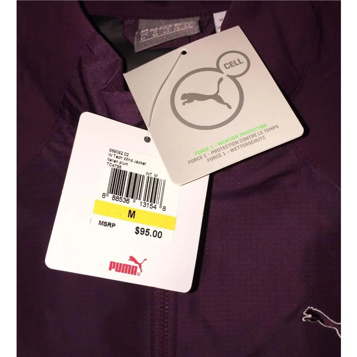 Puma clothing - PUMA Golf Italian Plum Purple Tech Wind Water Resistant Jacket - 569082 - Purple 6