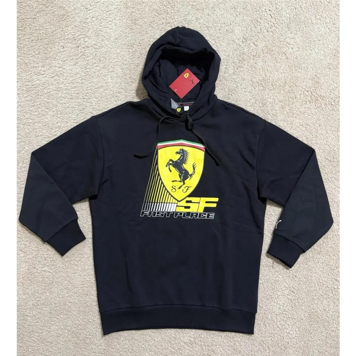 Ferrari Hoodie Scuderia Ferrari Race Big Shield Pullover Sweatshirt Sz M L by Puma