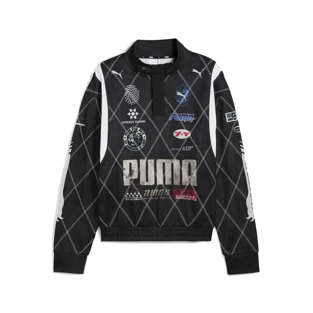 Asap Rocky X Distressed Crew Neck Sweatshirt Mens Black 63112601 by Puma
