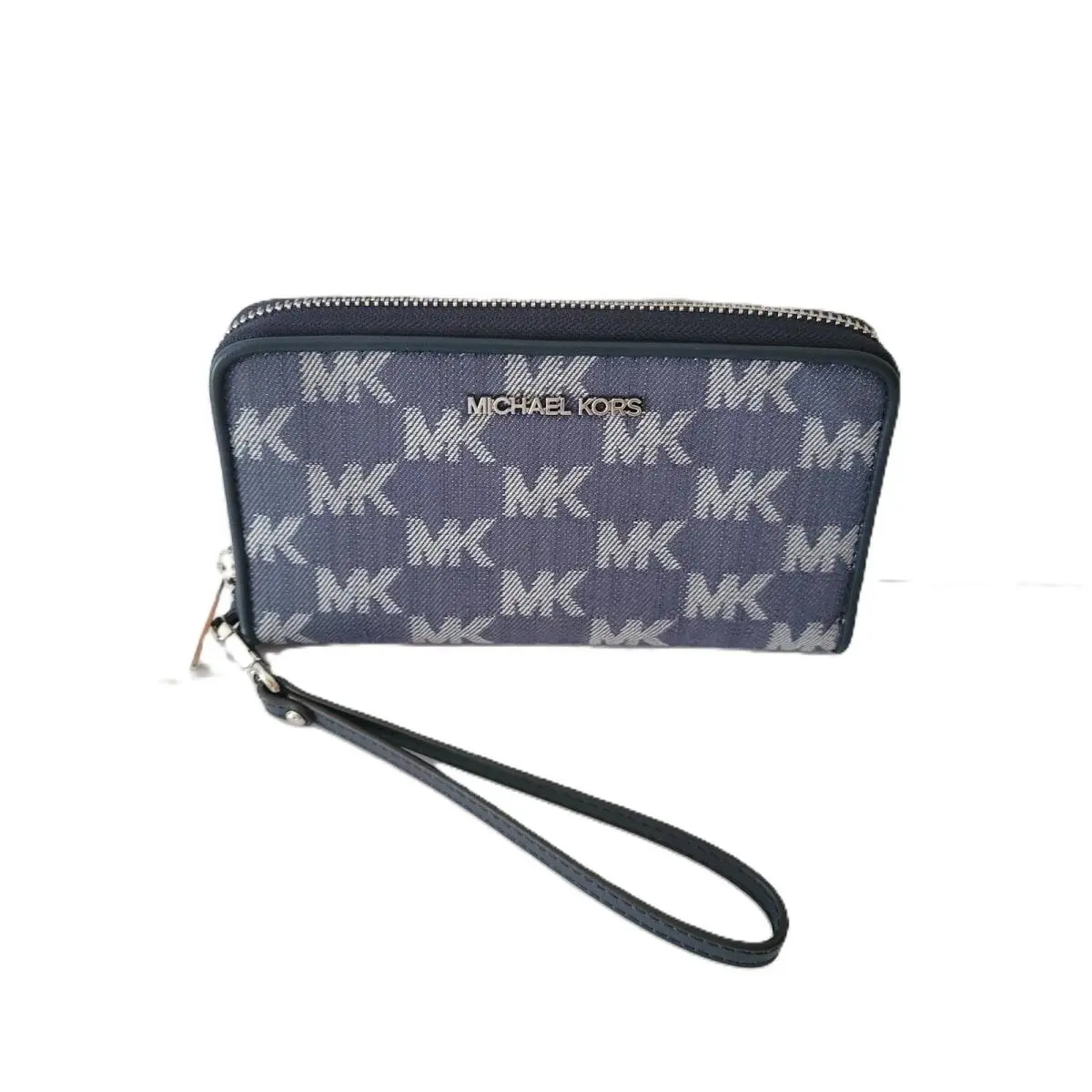 Jet Set Travel Large MK Denim Flat Multifunction Phone Case by Michael Kors