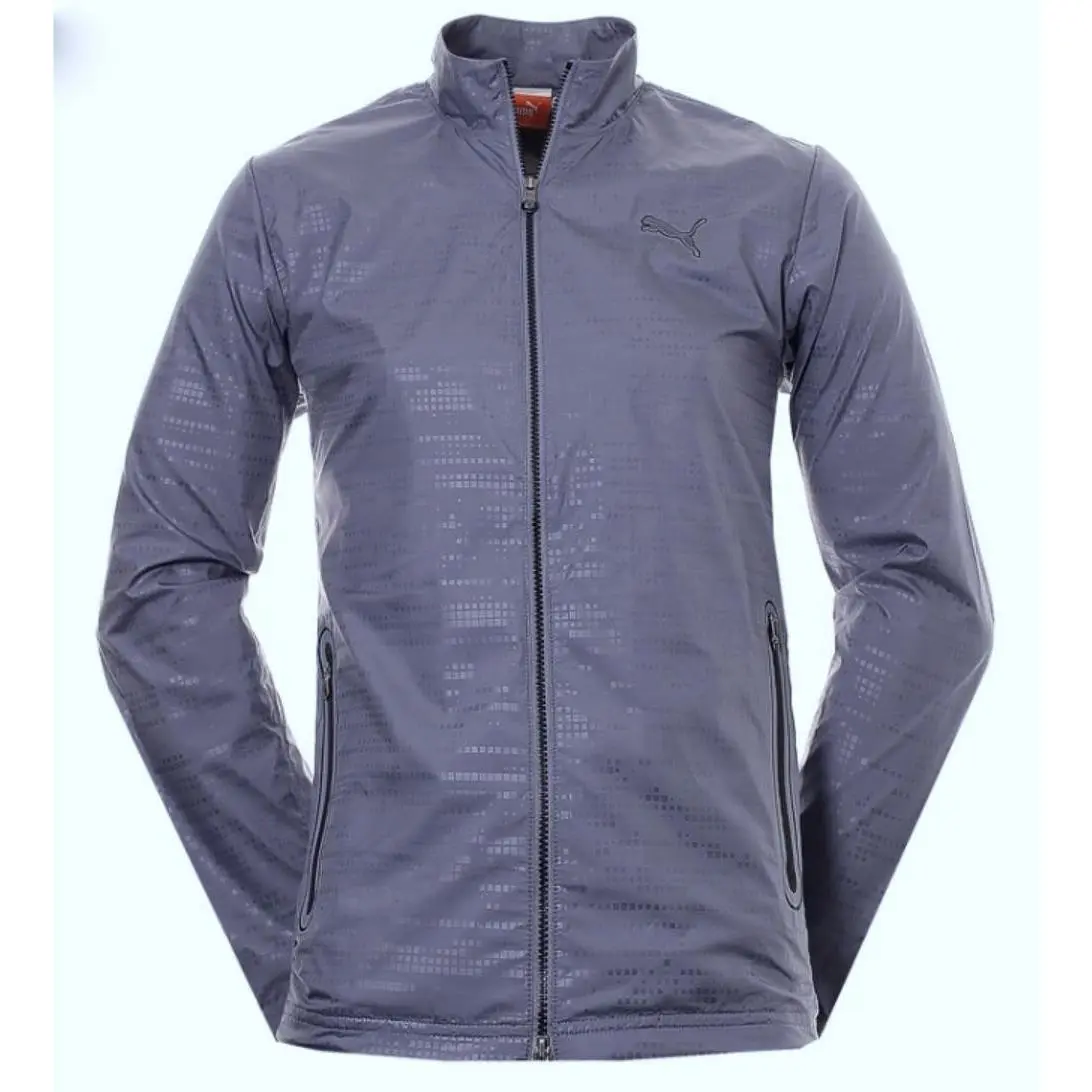 MS Wind Folkstone Gray Windbreaker Lightweight Golf Track Jacket Mens M by Puma