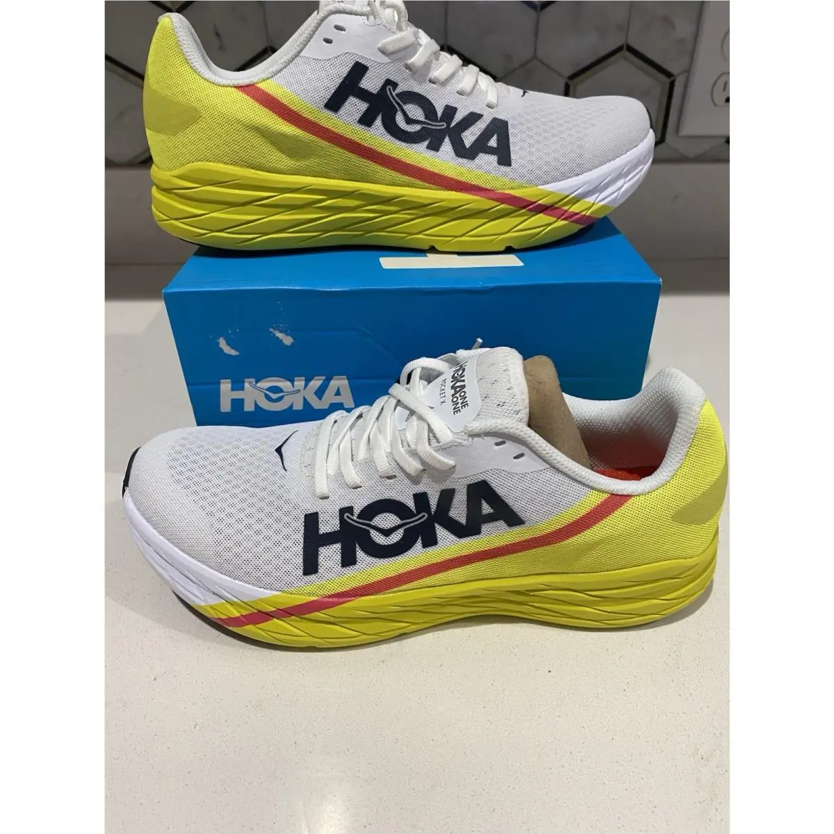 Mens Hoka Rocket X Sneakers Running Shoes Size 9.5 Also Womens Size 10.5