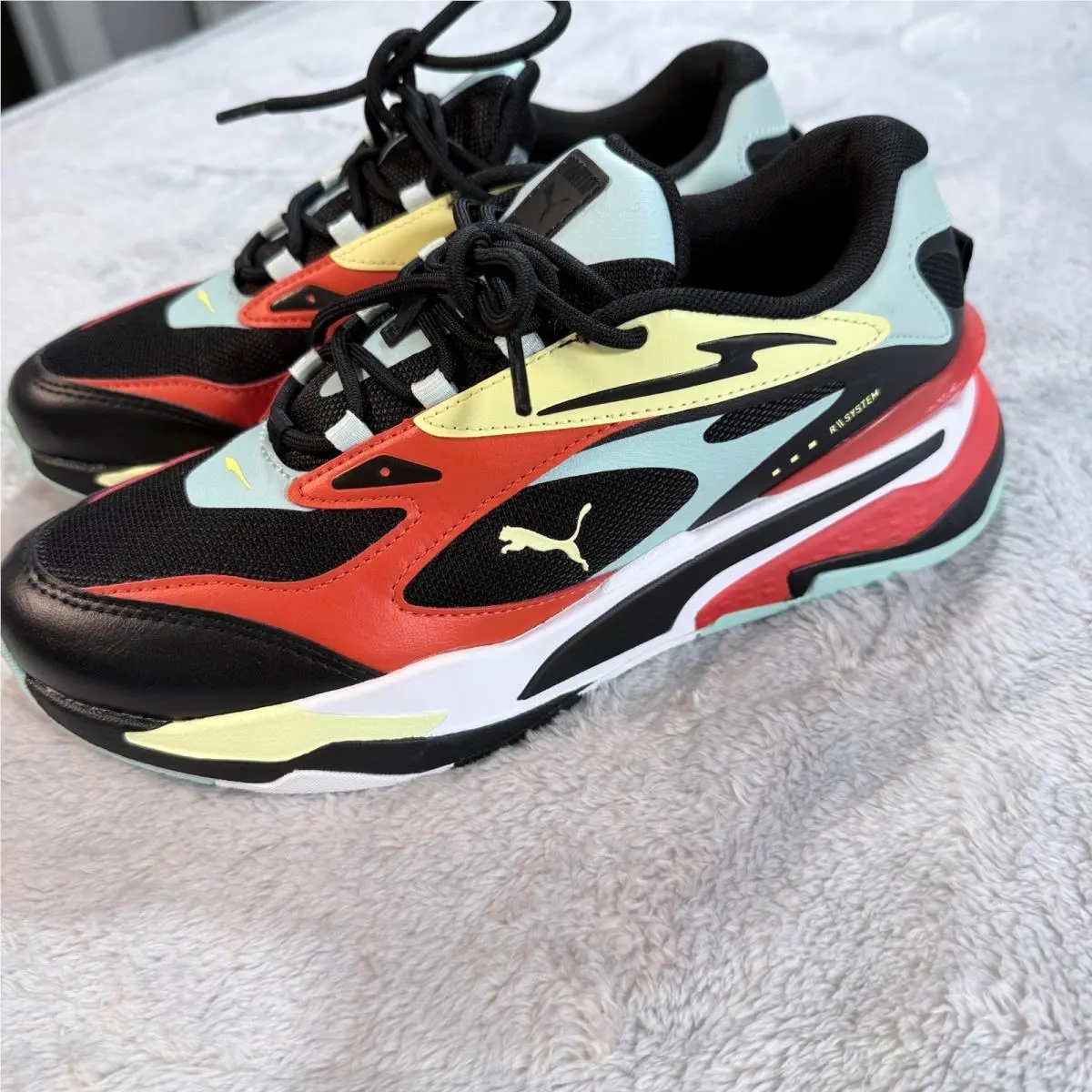 Puma RS System Running Shoes Men Multicolor Black Red Yellow Size 8 383479 01