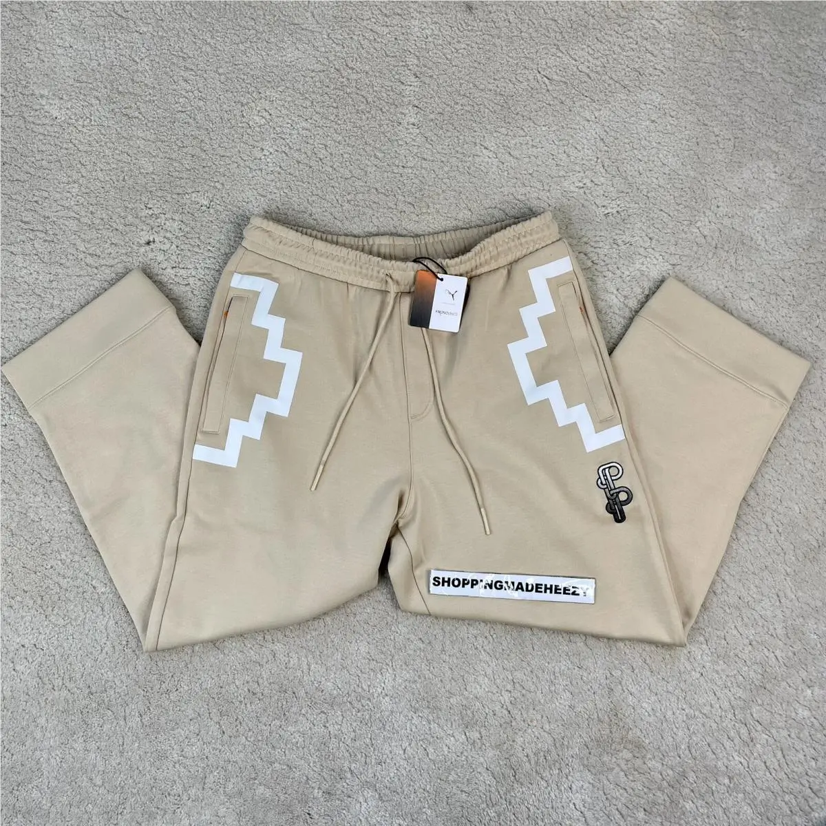M Pronounce x Puma 7/8 Cropped Activewear Jogger Pants Sweatpants Pebble Beige