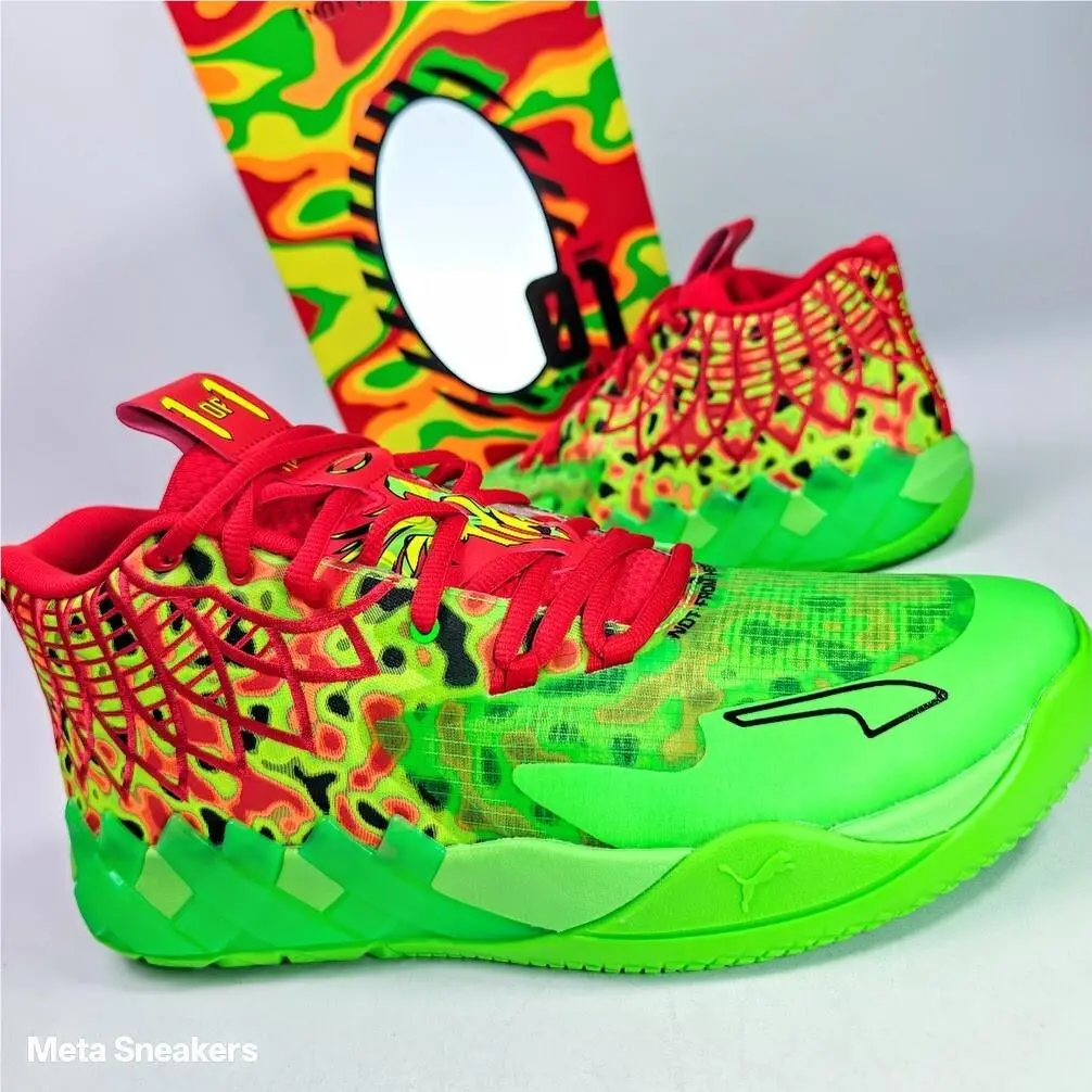 MB.01 US 11 Men`s Green Red Yellow Thermal Basketball Lamelo 310508 01 by Puma